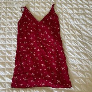 Brandy Melville Burgundy Floral Mini Dress